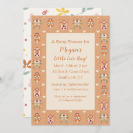 Love Bug Baby shower Invitation Kaart