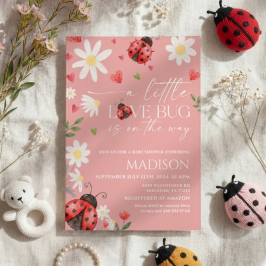 Love Bug Baby Shower Invitation Kaart