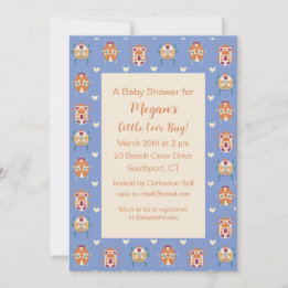 Love Bug Baby shower Invitation Kaart