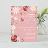 Love Bug Baby Shower Uitnodiging (Staand voorkant)