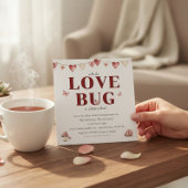 Love Bug Baby Shower Uitnodiging Rode Bloemhartjes
