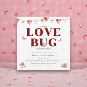 Love Bug Baby Shower Uitnodiging Rode Bloemhartjes
