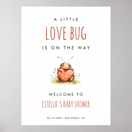 Love Bug Baby Shower Welcome Poster (Voorkant)