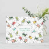 Love Bug Beetle Valentijn Feestdagenkaart (Staand voorkant)