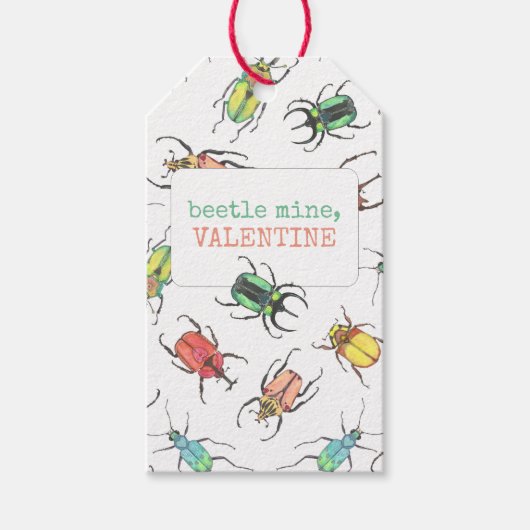 Love Bug Beetle Valentijnsdag Cadeaulabel (Voorkant)