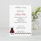 Love Bug Black & Red Ladybug 5x7 Baby shower Kaart (Staand voorkant)