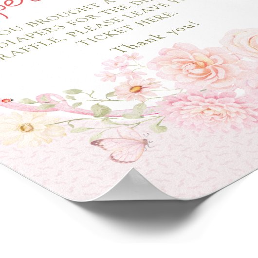 Love Bug Bow Girl Diaper Raffle Poster (Hoek)