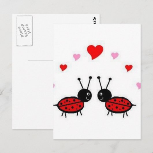 Love Bug Briefkaart (Voorkant / Achterkant)