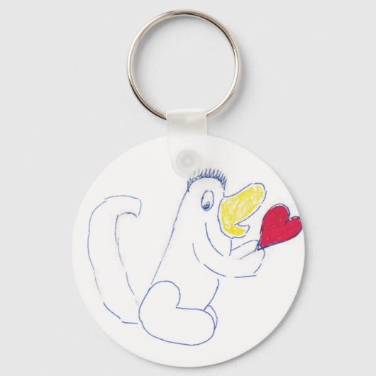 Love Bug Button keyring Sleutelhanger (Voorkant)