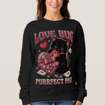 Love Bug Cat Valentine Sweatshirt – Cute Funny Cat