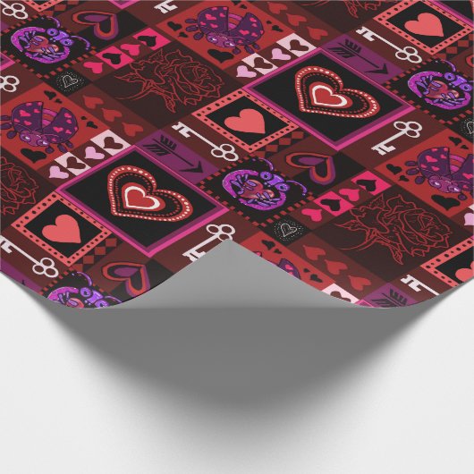 Love Bug & Cute Hearts Cadeaupapier (Hoek)