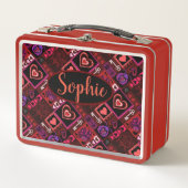 Love Bug & Cute Hearts Pattern, aangepaste naam (Voorkant)