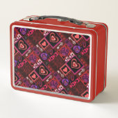 Love Bug & Cute Hearts Pattern, aangepaste naam (Achterkant)