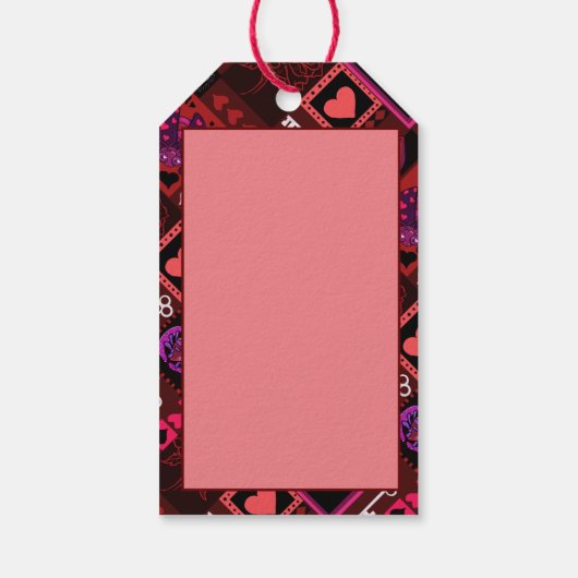 Love Bug & Cute Hearts Pattern Cadeaulabel (Achterkant)