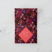 Love Bug & Cute Hearts Pattern Folded Holiday Card Feestdagen Kaart (Binnen)