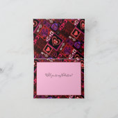 Love Bug & Cute Hearts Pattern Folded Holiday Card Feestdagen Kaart (Binnen)