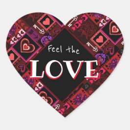 Love Bug & Cute Hearts Pattern Hart Sticker