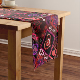 Love Bug & Cute Hearts Pattern Korte Tafelloper