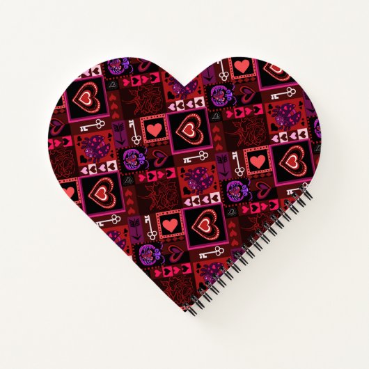 Love Bug & Cute Hearts Pattern Notitieboek (Achterkant)