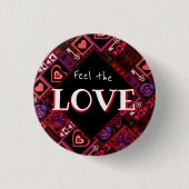 Love Bug & Cute Hearts Pattern Ronde Button 3,2 Cm (Voorkant)