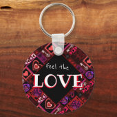 Love Bug & Cute Hearts Pattern Sleutelhanger (Voorkant)