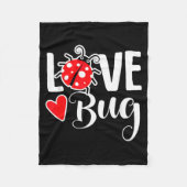 Love Bug Cute Valentine's Day Party Ladybug Fleece Deken (Voorkant)