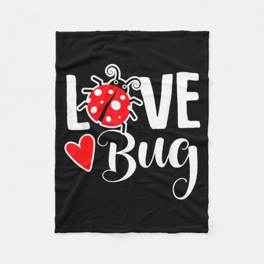 Love Bug Cute Valentine's Day Party Ladybug  Fleece Deken (Voorkant)
