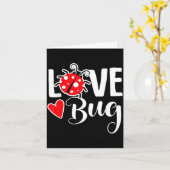 Love Bug Cute Valentine's Day Party Ladybug  Kaart (Gele Bloem)
