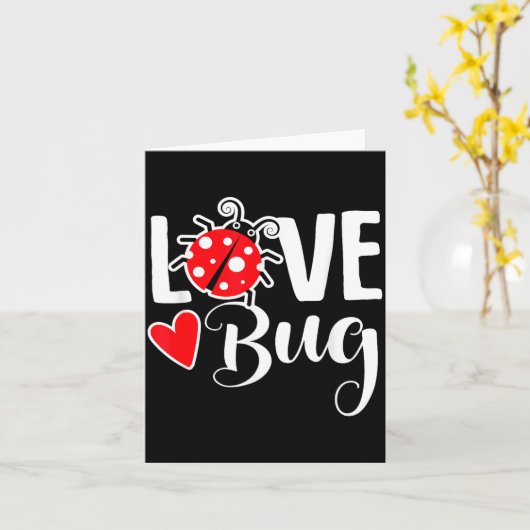 Love Bug Cute Valentine's Day Party Ladybug Kaart (Gele Bloem)