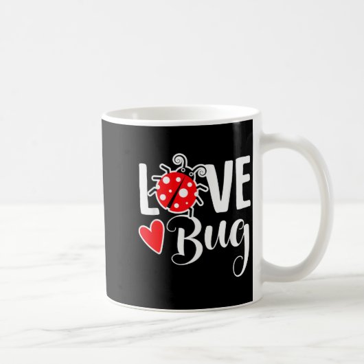 Love Bug Cute Valentine's Day Party Ladybug Koffiemok (Rechts)