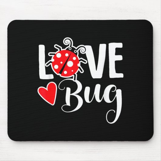 Love Bug Cute Valentine's Day Party Ladybug Muismat (Voorkant)
