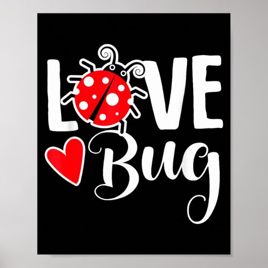 Love Bug Cute Valentine's Day Party Ladybug Poster (Voorkant)