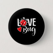 Love Bug Cute Valentine's Day Party Ladybug  Ronde Button 5,7 Cm (Voorkant)