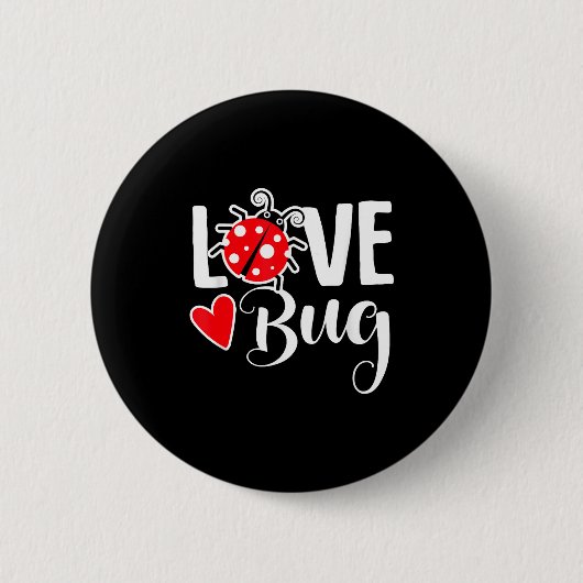 Love Bug Cute Valentine's Day Party Ladybug  Ronde Button 5,7 Cm (Voorkant)