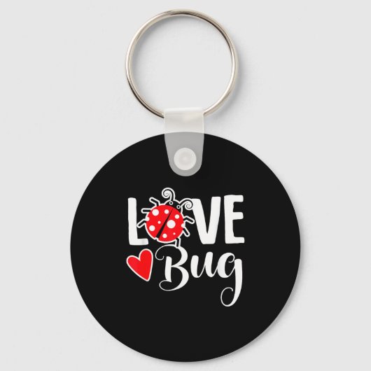 Love Bug Cute Valentine's Day Party Ladybug Sleutelhanger (Voorkant)