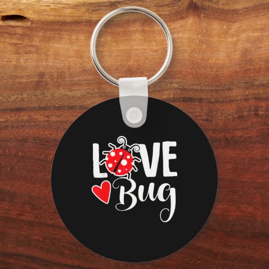 Love Bug Cute Valentine's Day Party Ladybug Sleutelhanger (Voorkant)