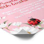 Love Bug Daisy Birthday Party Time Capsule Sign Poster (Hoek)