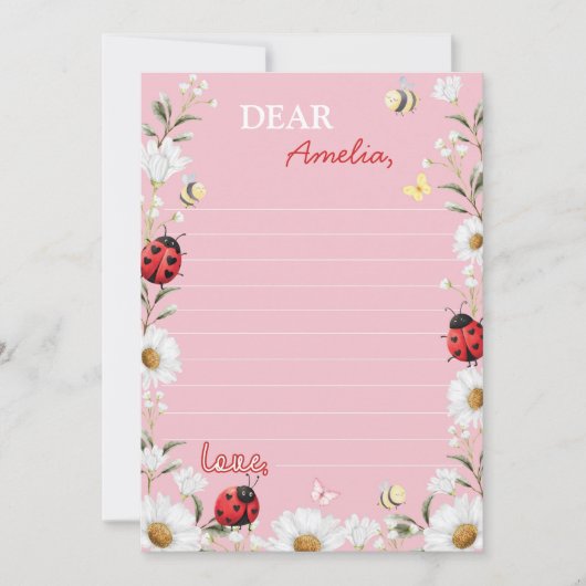 Love Bug Daisy Time Capsule Note Message Card Bedankkaart (Voorkant)