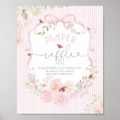 Love Bug Diaper Raffle Bow Wildflower Baby Shower Poster (Voorkant)