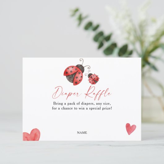 Love Bug Diaper Raffle  Informatiekaartje (Staand voorkant)