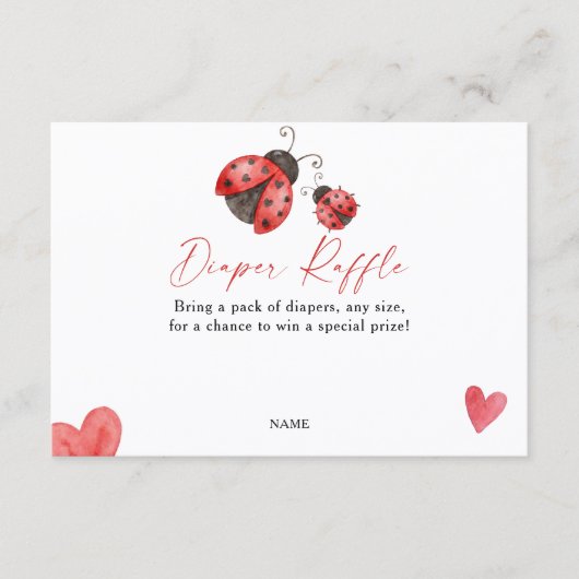 Love Bug Diaper Raffle  Informatiekaartje (Voorkant)