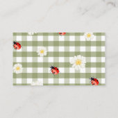 Love Bug Diaper Raffle Ticket Enclosure Card Informatiekaartje (Achterkant)