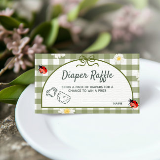Love Bug Diaper Raffle Ticket Enclosure Card Informatiekaartje