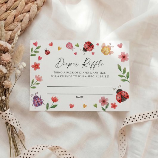 Love Bug Diaper Raffle Ticket   Informatiekaartje