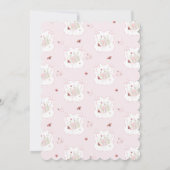 Love Bug Floral Bow Girl Baby Shower Invitation Kaart (Achterkant)