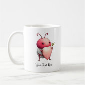 Love Bug Funny Beetle Design Red Heart Gift Koffiemok (Links)
