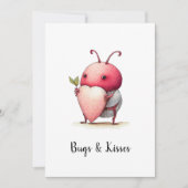 Love Bug Funny illustratie met hart waterverf Kaart (Voorkant)