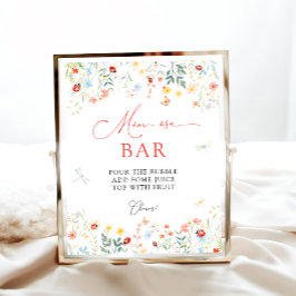 Love Bug Garden Baby shower Mom-osa Bar Poster