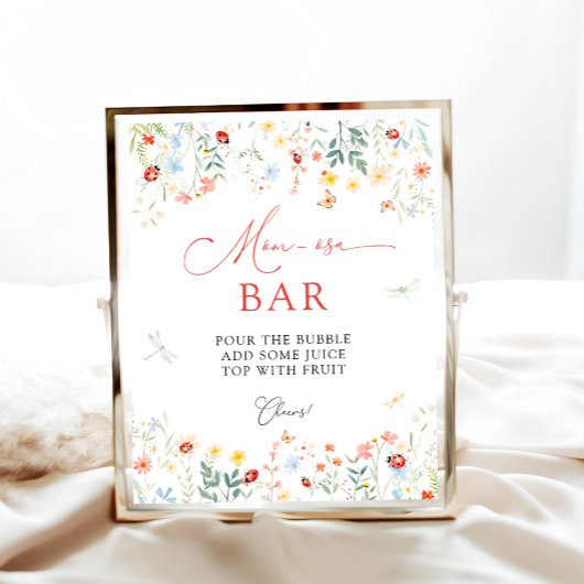 Love Bug Garden Baby shower Mom-osa Bar Poster