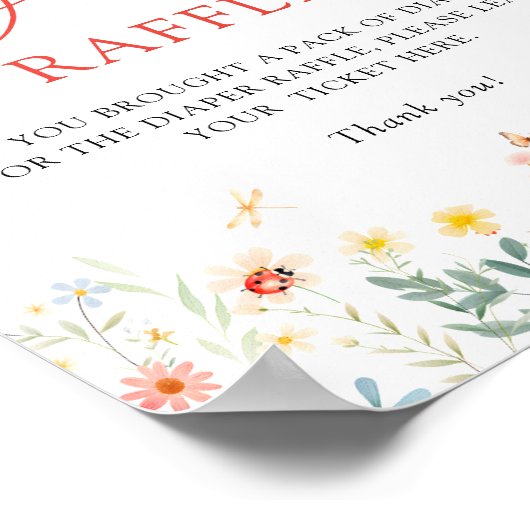 Love Bug Garden Wildflower Luier Raffle Poster (Hoek)